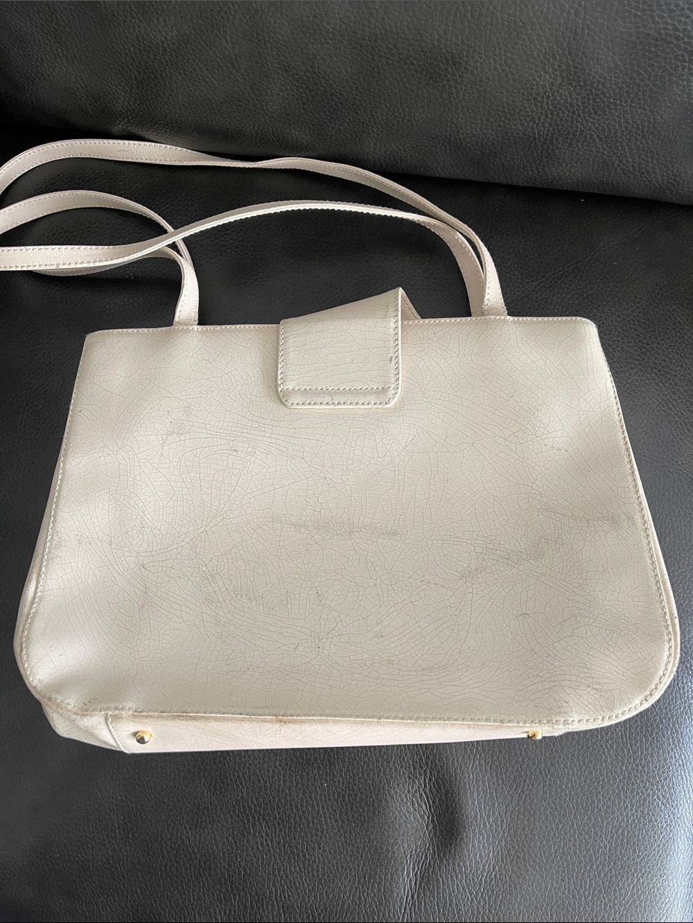 Givenchy Cream Leather Shoulder Bag with Gold Accent REHAB BAG-Project - Picture 6 of 6